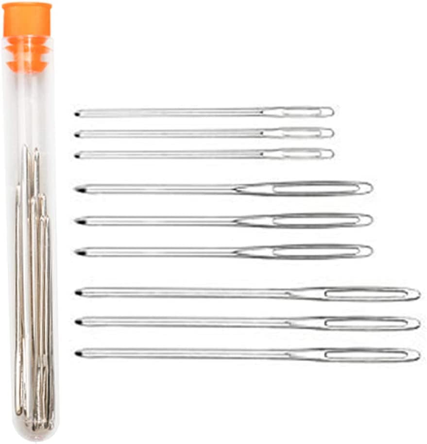 Large-Eye Blunt Needles, Stainless Steel Yarn Knitting Needles, Sewing Needles, Crafting Knitting Weaving Stringing Needles,Perfect for Finishing off Crochet Projects (9 Pieces)