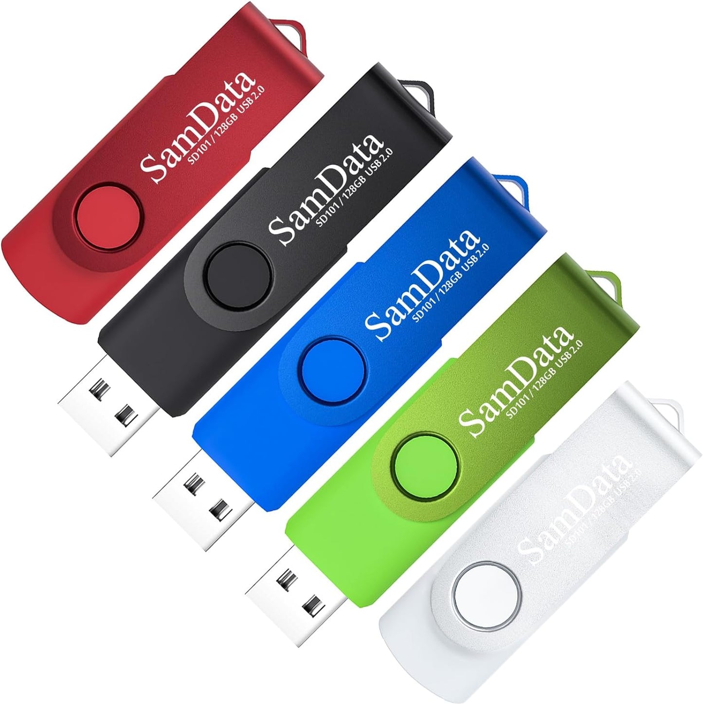 32GB USB Flash Drives 2 Pack 32GB Thumb Drives Memory Stick Jump Drive with LED Light for Storage and Backup (2 Colors: Black Blue)