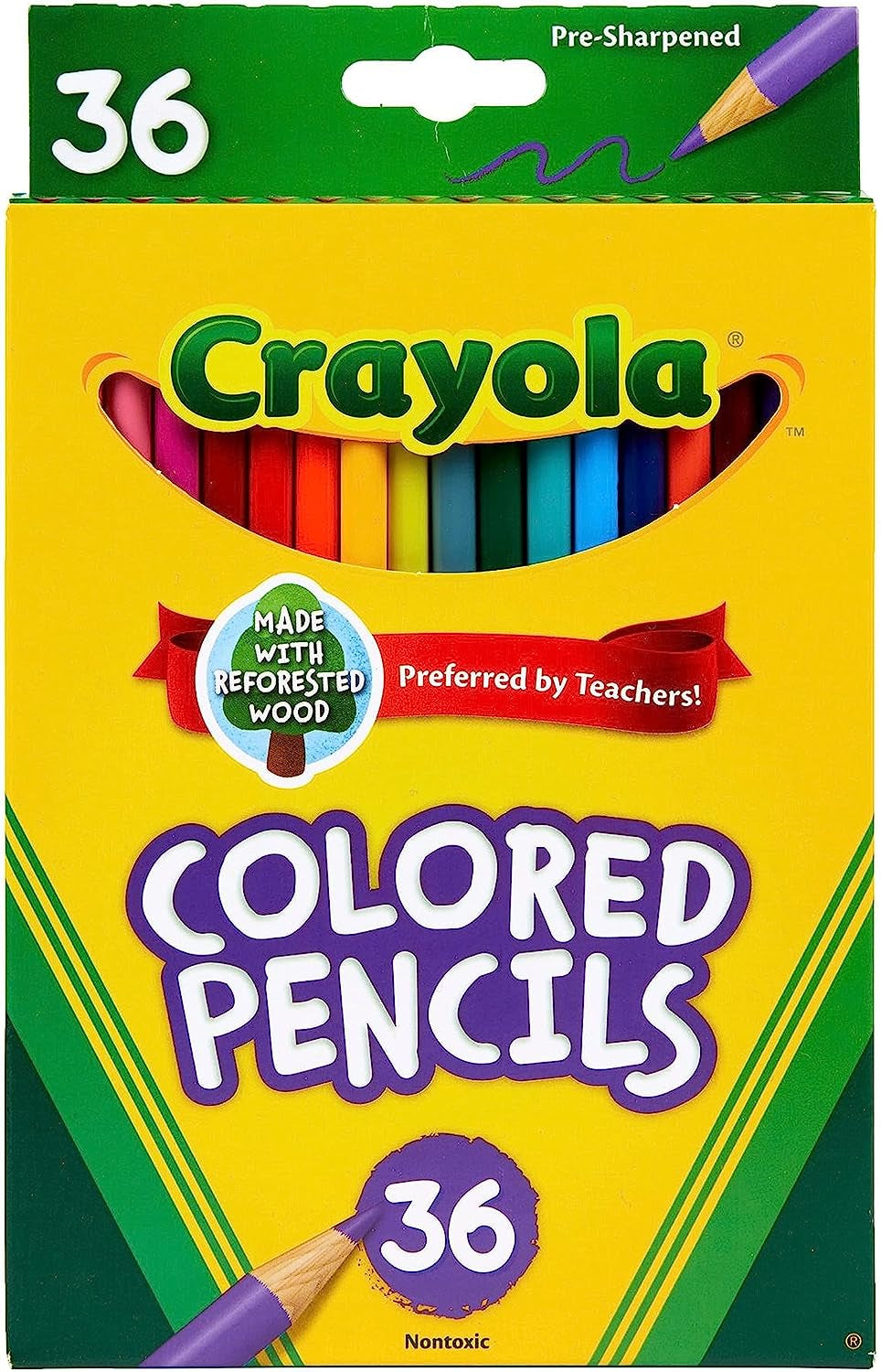 Colored Pencils (36Ct), Kids Pencils Set, Art Supplies, Great for Coloring Books, Classroom Pencils, School Supplies, 3+