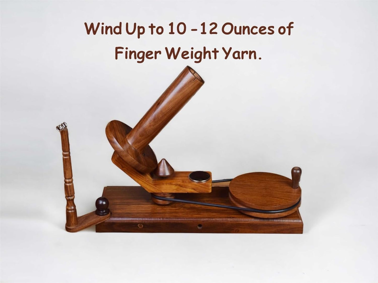 𝐋𝐚𝐫𝐠𝐞 𝐂𝐚𝐩𝐚𝐜𝐢𝐭𝐲 𝐘𝐚𝐫𝐧 𝐖𝐢𝐧𝐝𝐞𝐫 - Hand Operated Wooden Yarn Ball Winder. Support 10 to 12 Oz of Yarn Fiber Wool String with Free Crochet Hook (7PCS Rosewood Winder)