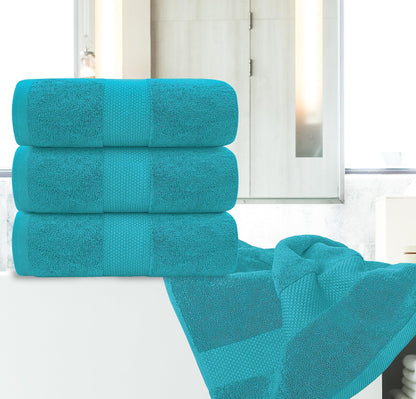 Luxury Bath Towels Large   Cotton Hotel spa Bathroom Towel 30x56  4 Pack  Aqua