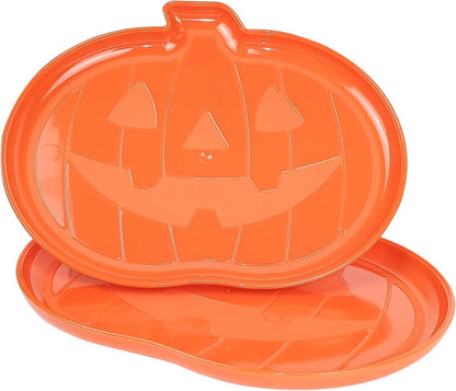 Orange Pumpkin Shaped Serving Tray Tableware Board Platter Halloween Party Decoration Candy Snack