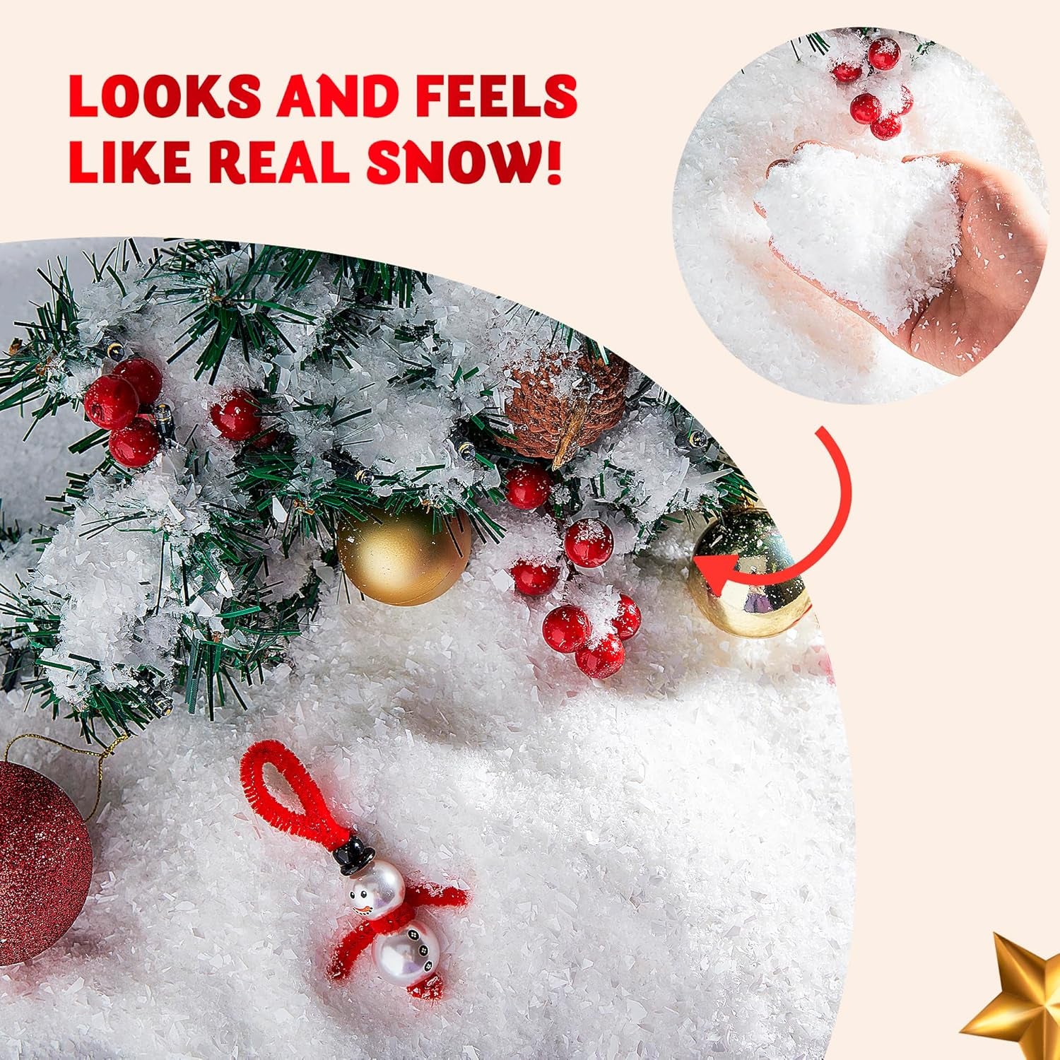 12 OZ Christmas Twinkles Snow, Plastic Artificial Snowflakes for Christmas Tree Decoration, Bling Snow Scenes, Xmas Party Favors Decor, Holiday Supplies, Winter Displays, Fake Snow Crafts