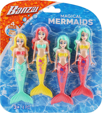 Dive Mermaids 4Pc Colors May Vary