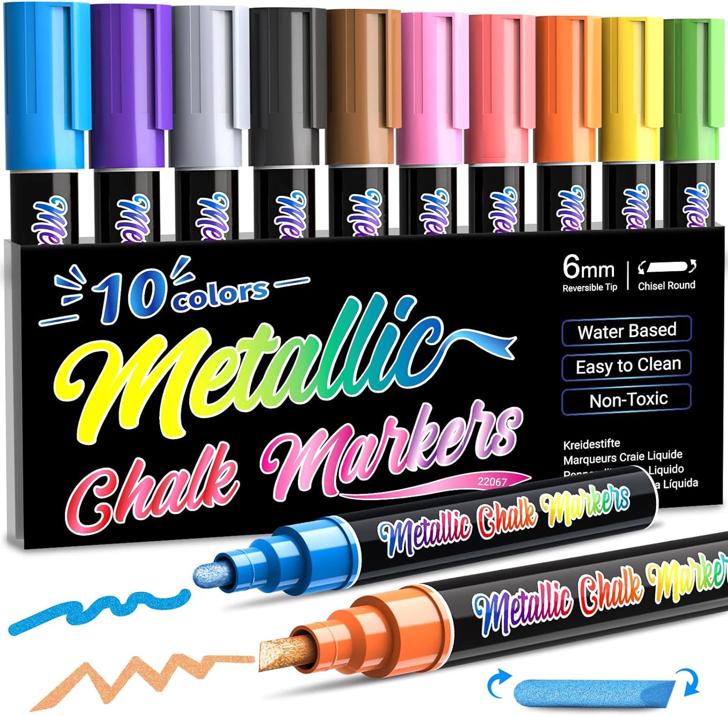 Window Chalk Markers for Cars Washable: 8 Colors Jumbo Liquid Chalk Marker with 10Mm Thick Tips, Big Chalkboard Markers, Car Window Paint Markers Pen for Glass, Auto, Bistro, Mirror, Poster, Business