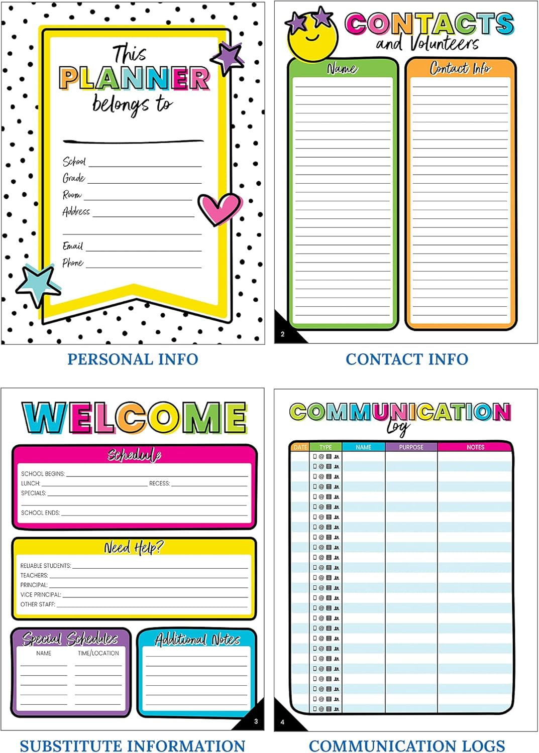 Carson Dellosa Kind Vibes Teacher Planner, 8" X 11" Undated Spiral Planner with Planner Stickers, Daily Planner, Weekly Planner & Monthly Planner, Classroom and Homeschool Organizer, School Supplies