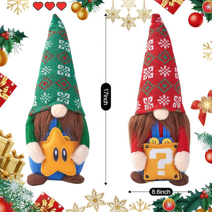 Christmas Gnomes Plush Decorations-2Pcs Handmade Swedish Tomte Gnomes Christmas Decorations-Figurine Nordic Xmas Holiday Gnomes Decor Gamer Gifts Indoor Home/Table/Office Christmas Decorations