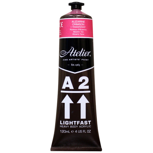 A2 Heavy Body Lightfast Artist Acrylic, 4 oz., Alizarine Crimson Hue