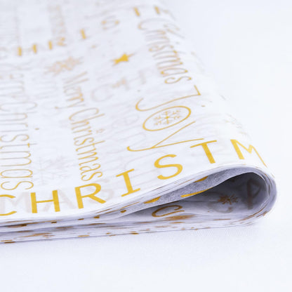 60 Sheets White with Gold Merry Christmas Tissue Paper Bulk,20" X 14",Gold Christmas Tissue Paper for Gift Bags,Merry Christmas Tissue Paper