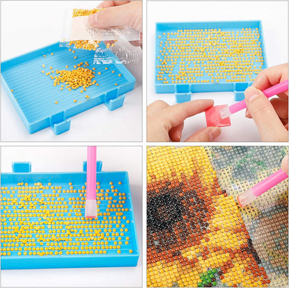 117Pcs 5D DIY Diamond Painting Tools and Accessories Kits with Diamond Embroidery Box and Multiple Sizes Painting Pens for Adults to Make Art Craft
