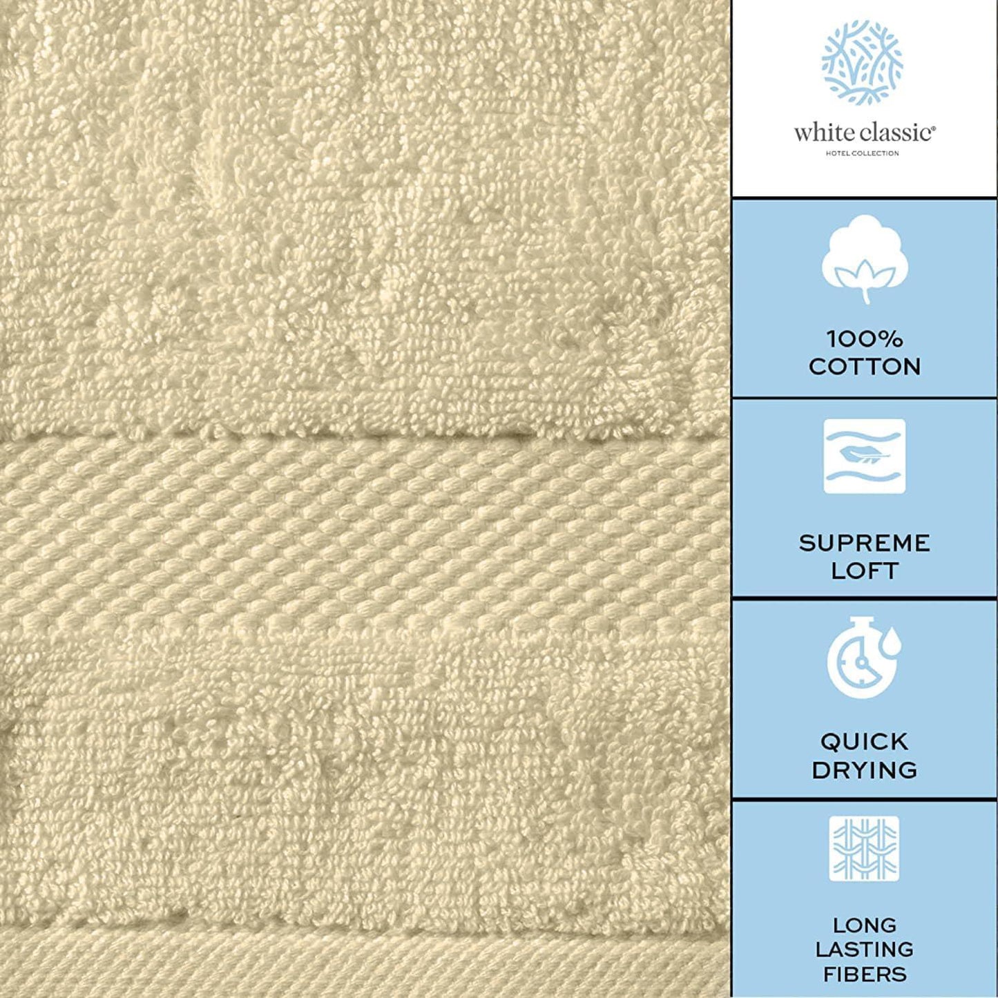 Luxury Bath Towels Large   Cotton Hotel spa Bathroom Towel 30x56  4 Pack  Beige