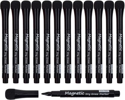 Magnetic Dry Erase Markers - Fine Tip, Assorted Colors, 8 Pack, Low Odor Whiteboard Markers for Kids, Work on White Board & Calendar, Refrigeratorr