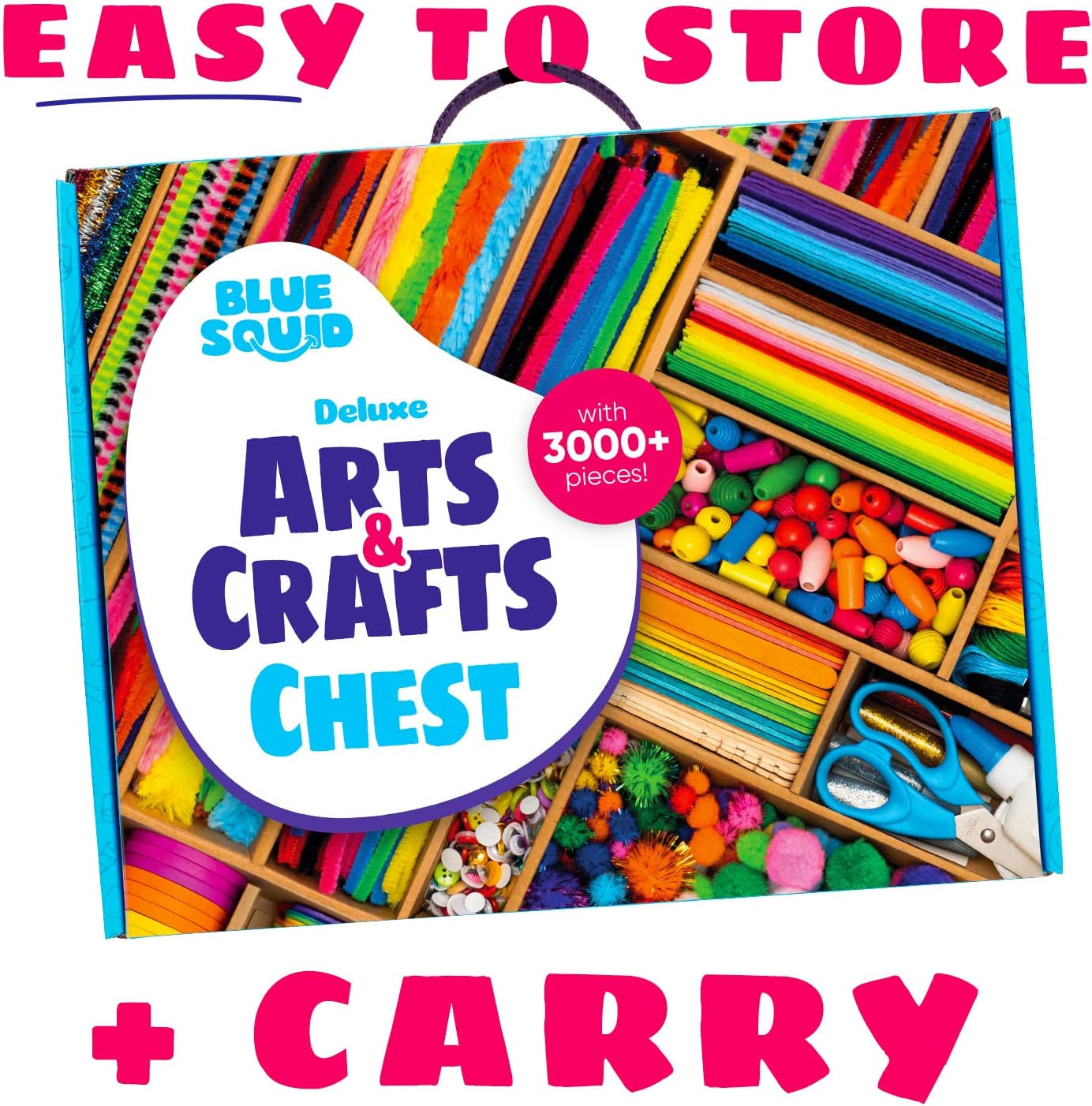 Craft Supplies for Kids - 3000+Pcs in the Ultimate Arts and Crafts Box - This Deluxe Art Supply Kit & Craft Set Is Perfect for Young Artists of Ages 4,5,6,7,8,9,10,11,12