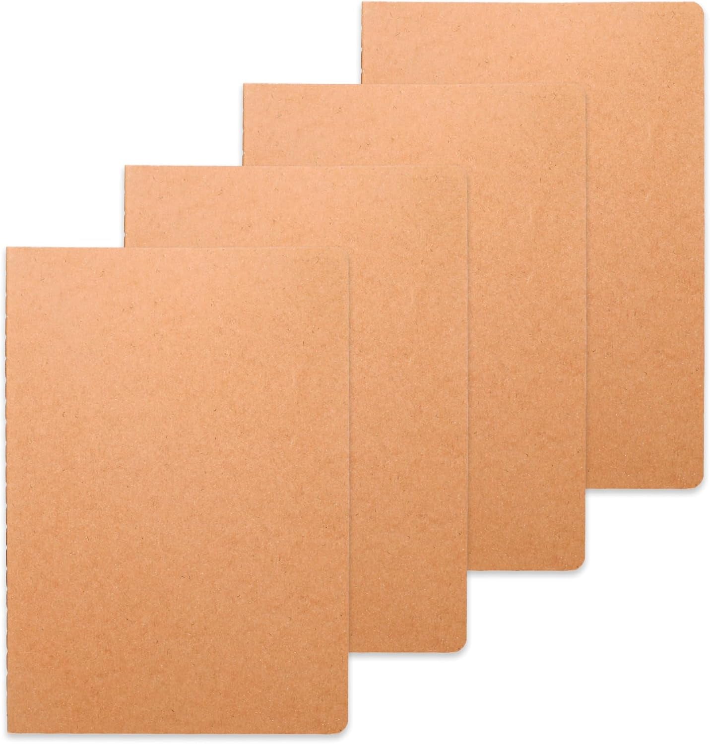 4 Pcs Blank Kraft Notebooks, 8.3X5.5 Inches A5 Small Journals Bulk Blank Notebooks 80 GSM Unlined with 60 Pages for Kids Students School Office Traveler Sketching/Drawing/Writing Supplies,30 Sheets