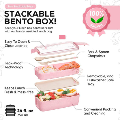 TARLINI  Stackable Bento Lunch Box for Adults   Bentgo Inspired Design