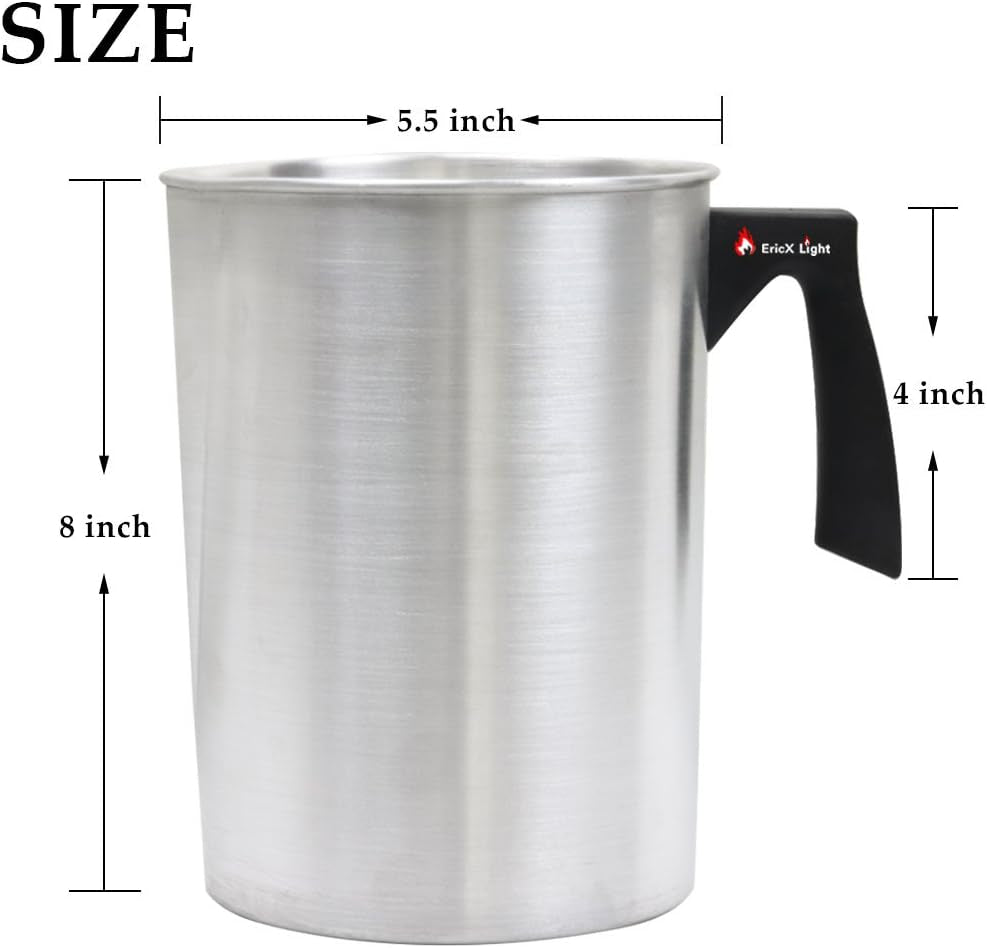 Candle Making Pouring Pot, 4 Pounds, Dripless Pouring Spout & Heat-Resisting Handle Designed Wax Melting Pot, Aluminum Construction Candle Making Pitcher