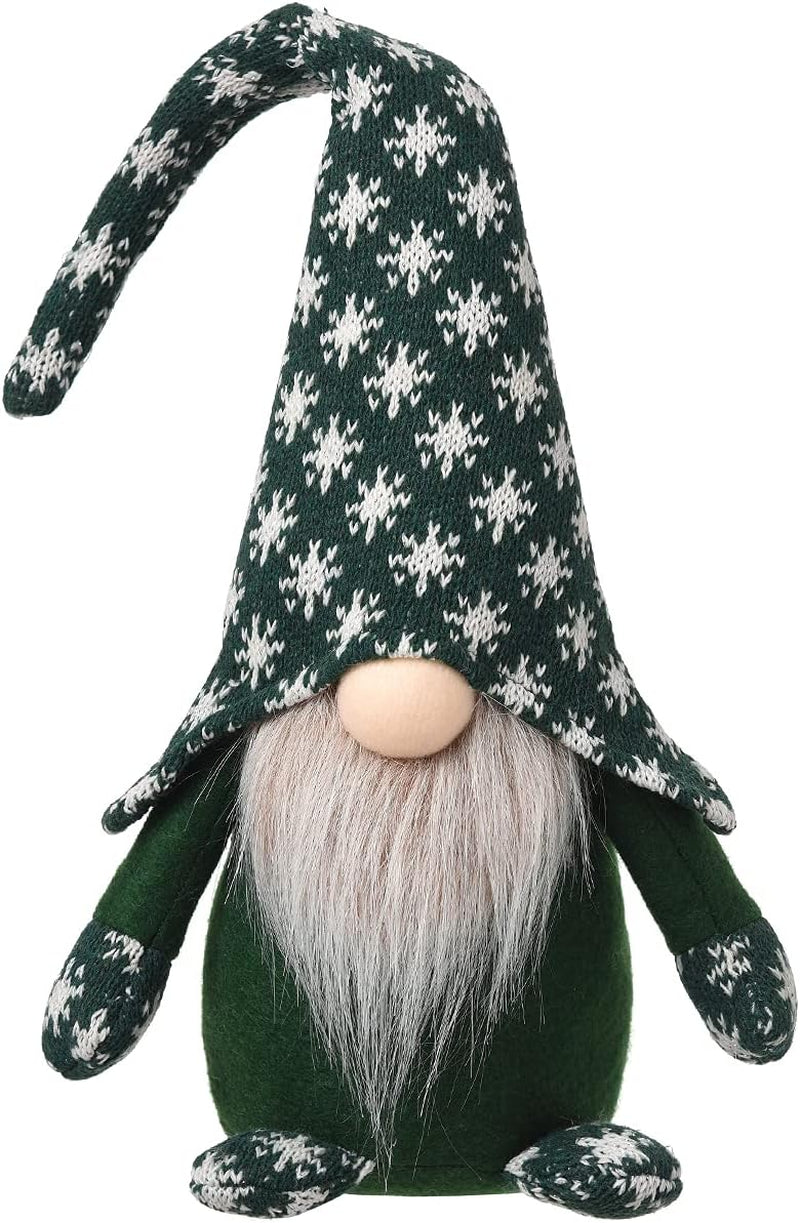 Handmade Christmas Plush Gnomes Home Tomte Gnome for All Seasons Swedish Dwarf Figurine Coffee Corner Decorations 16 Inches (Green)