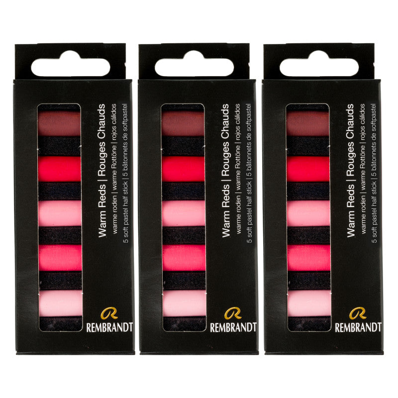 Soft Pastels Micro Sets, Warm Reds Per Set, 5 Half Sticks, 3 Sets