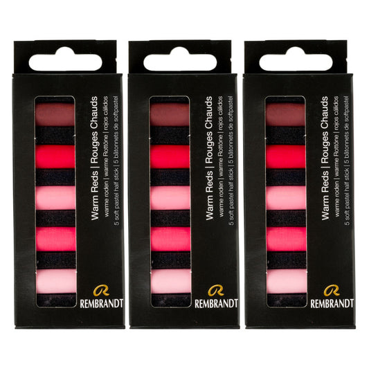Soft Pastels Micro Sets, Warm Reds Per Set, 5 Half Sticks, 3 Sets