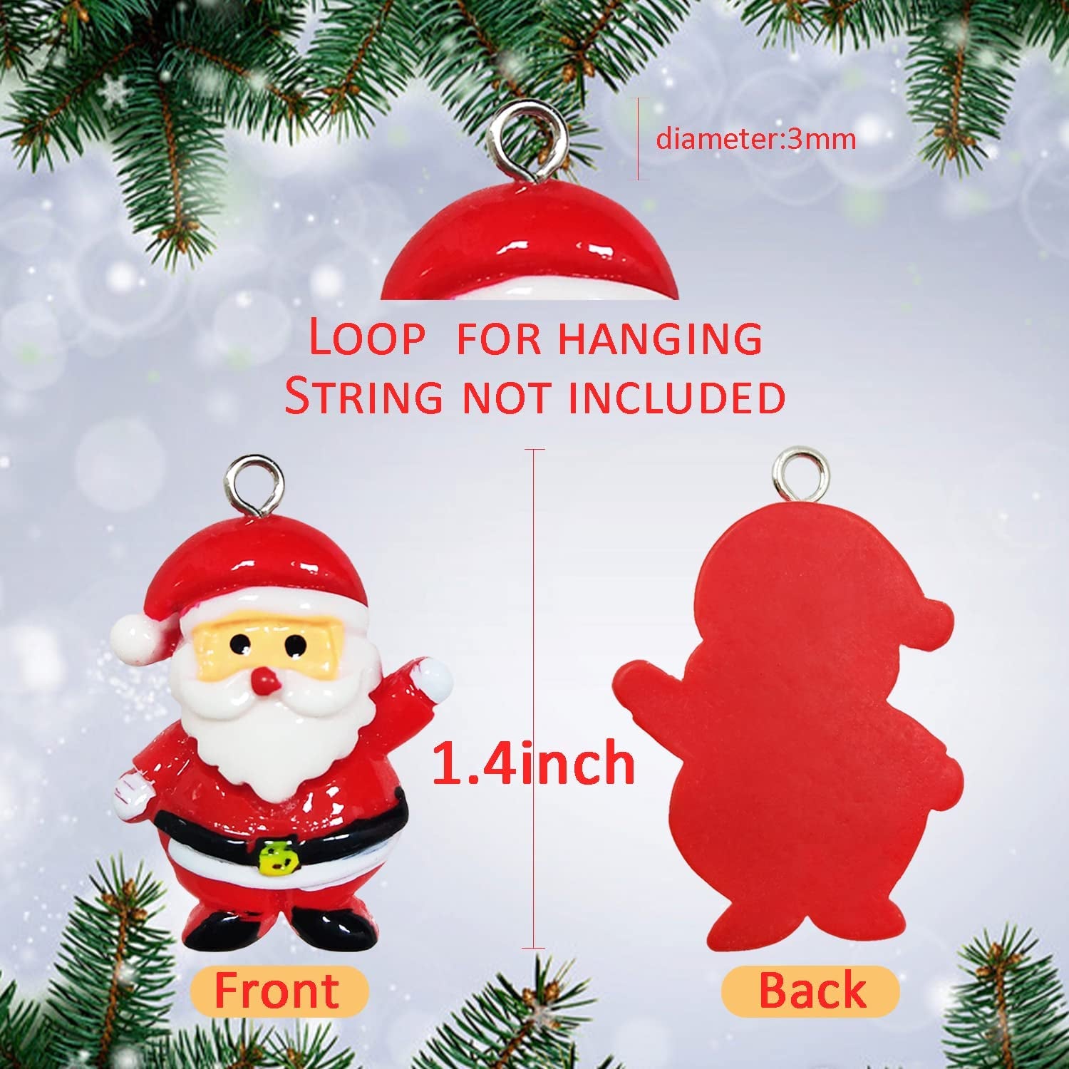 30Pcs Mini Christmas Ornaments for Mini Tree Decorations Small Christmas Ornaments Resin Miniatures for Craft Christmas Decor