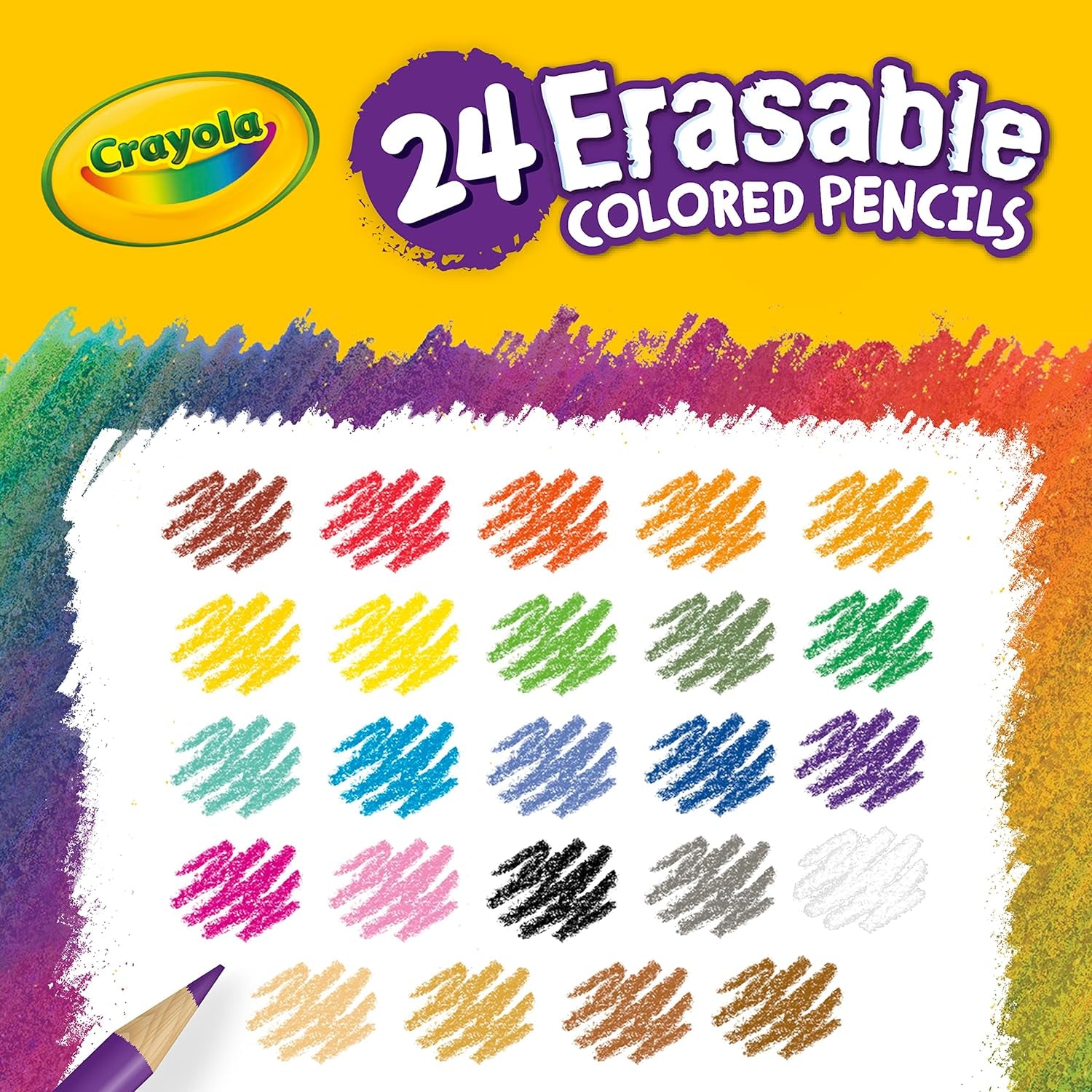 Erasable Colored Pencils (24Ct), Kids Colored Pencils for School, Back to School Supplies for Kids, Coloring Pencils, 6+