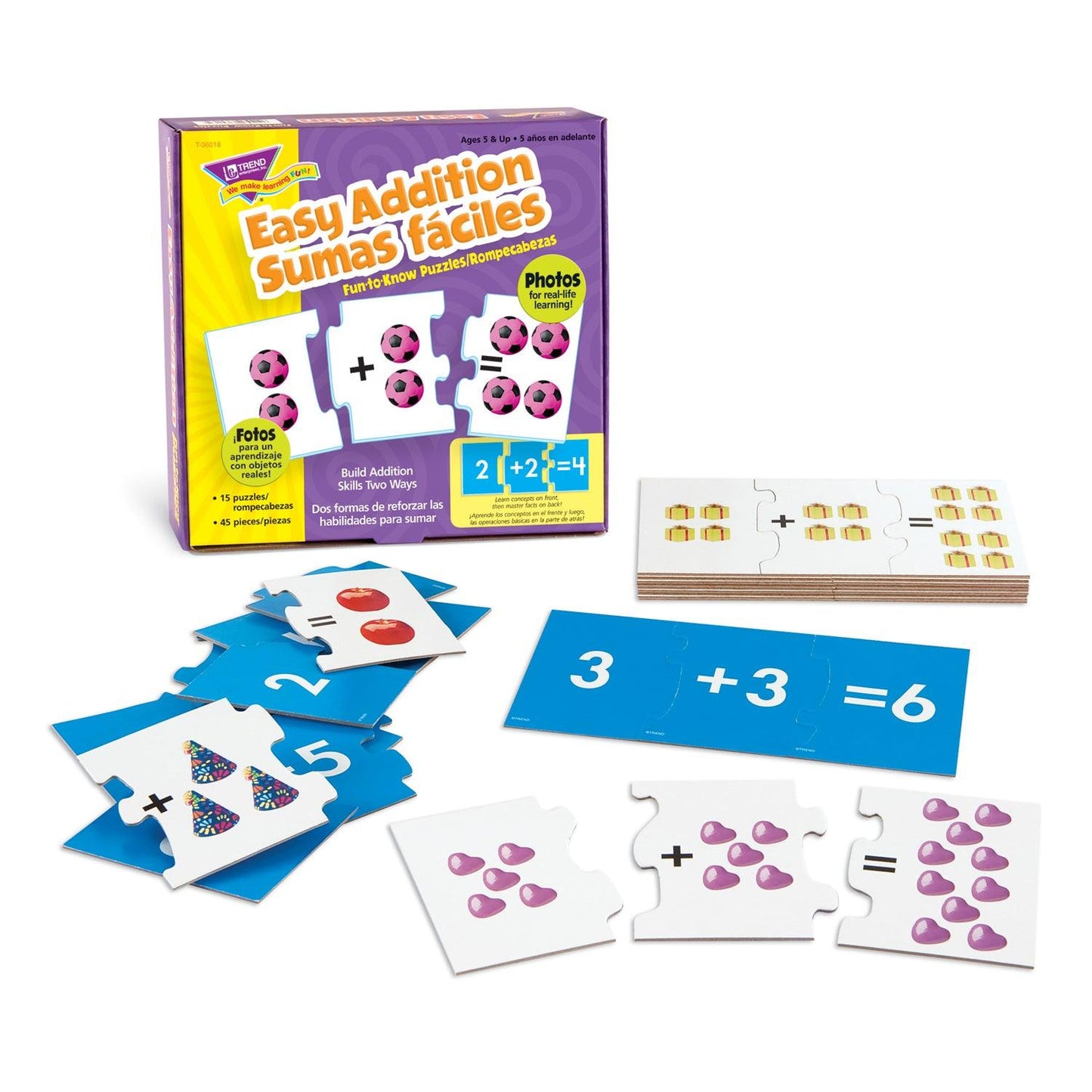 Easy Addition/Sumas faciles Fun-to-Know® Puzzles, Pack of 2 - Loomini