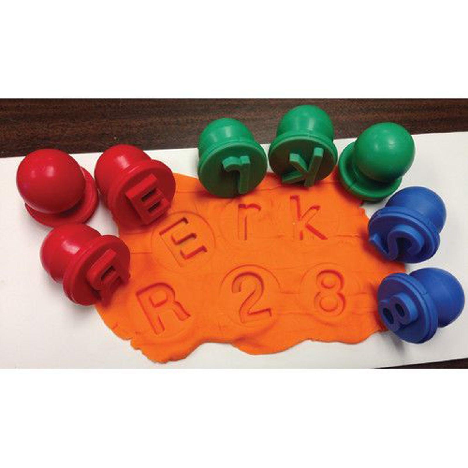 Easy Grip Dough and Paint Stampers - Lowercase Alphabet - Set of 27 - Loomini