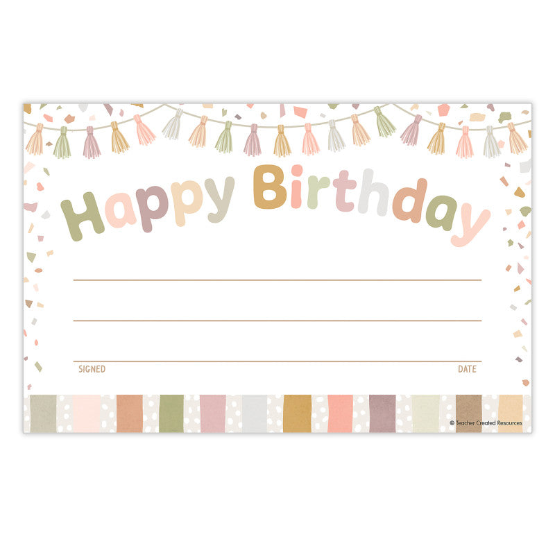 Terrazzo Tones Happy Birthday Awards, Pack of 30