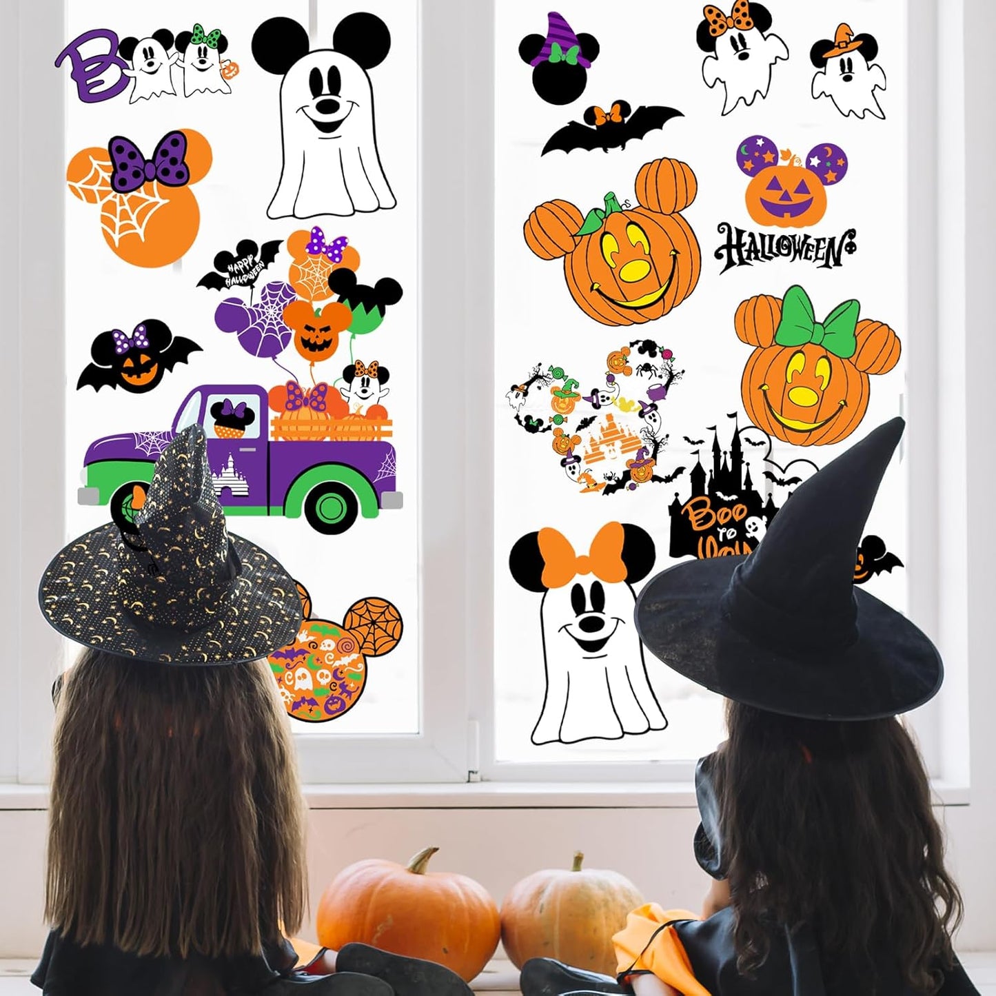 4Th of July Window Clings, 9Sheets Mouse American Flag Window Cling Patriotic Window Decorations for Memorial Day Window Decorations Independence Day Window Stickers Supplies