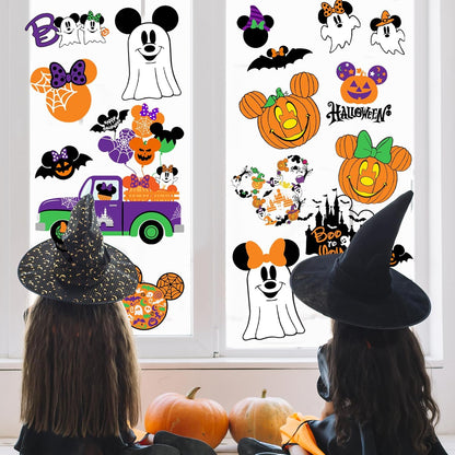 4Th of July Window Clings, 9Sheets Mouse American Flag Window Cling Patriotic Window Decorations for Memorial Day Window Decorations Independence Day Window Stickers Supplies