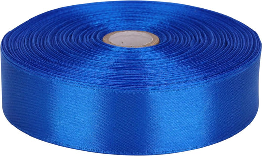 1 Inch Royal Blue Satin Ribbon 50 Yards Solid Fabric Ribbons Roll for Wedding Invitations, Bridal Bouquets, Sewing, Party Decorations, Gift Wrapping and More