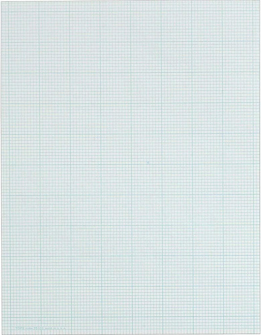 Cross-Section Pads, 8-1/2" X 11", Glue Top, Graph Rule (1 X 1), 5 Sheets (3511)