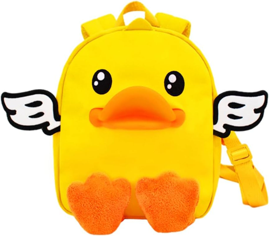 B.Duck Kids Backpack,Girls 3D Cartoon Book Bag Cute Travel Casual Yellow Schoolbag Kindergarten