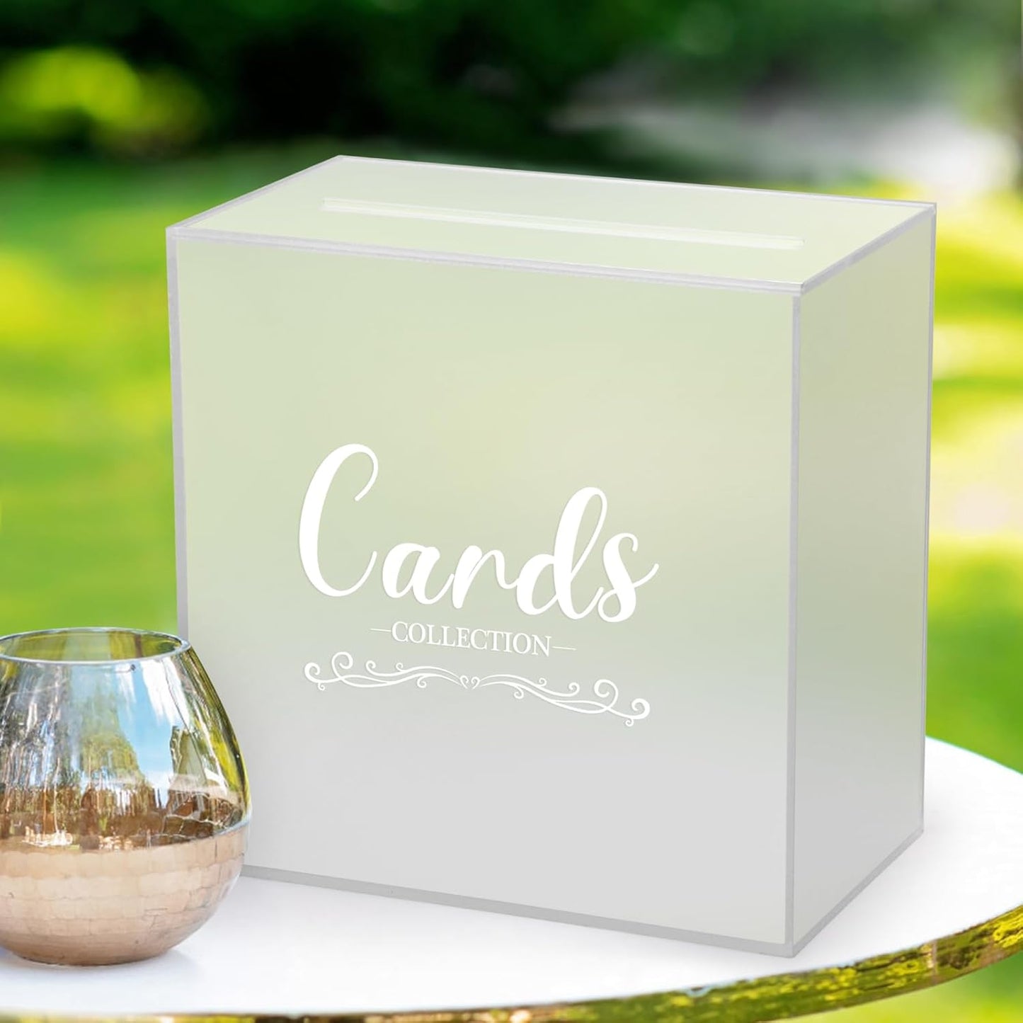 Acrylic Frosted Wedding Card Box, Large DIY Card Box Blank No Print for Wedding Reception, Graduation Party, Bridal Shower, Keepsake Party Favor, Cosmetic Home Decor