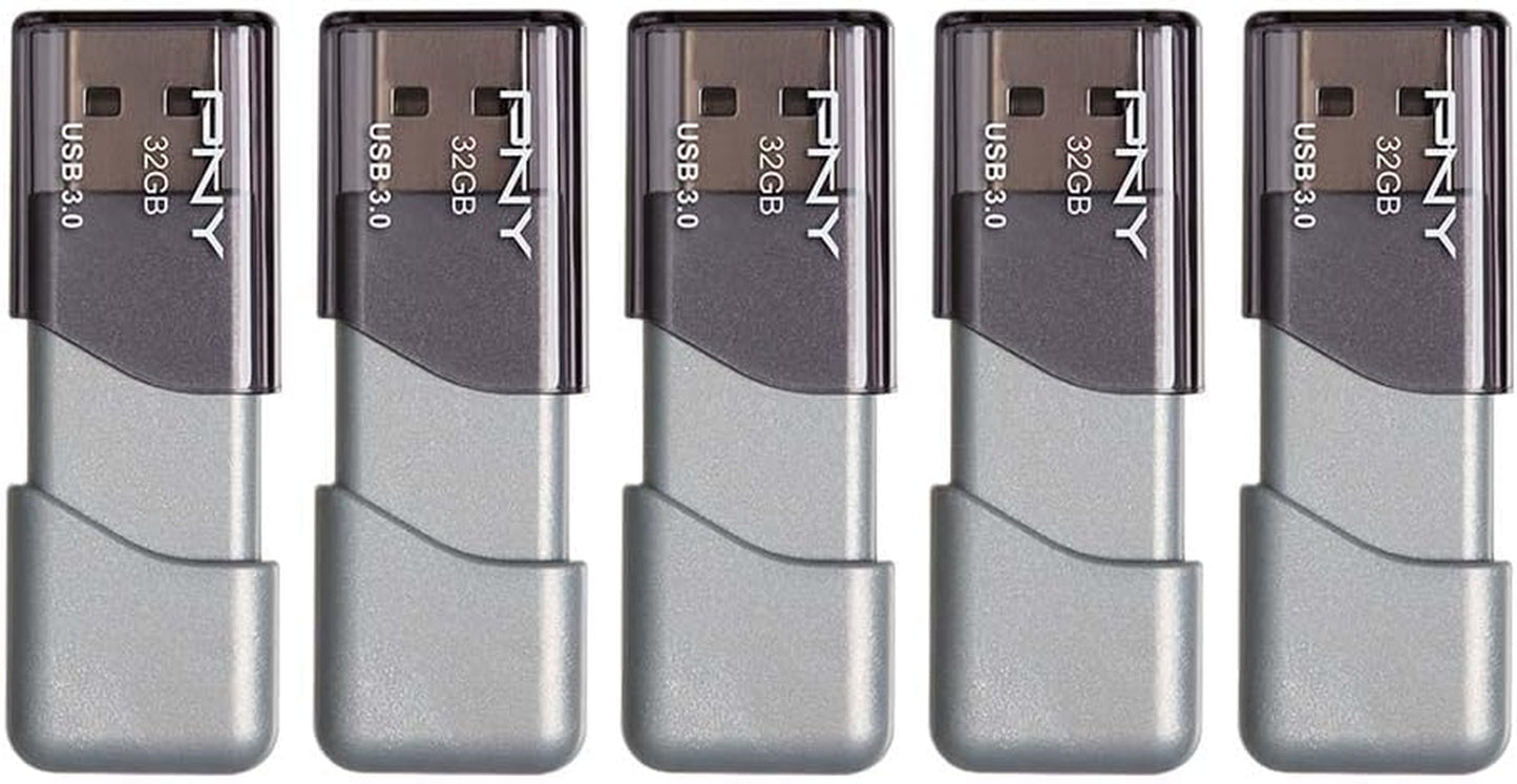 128GB Turbo Attaché 3 USB 3.0 Flash Drive, 2-Pack, Silver