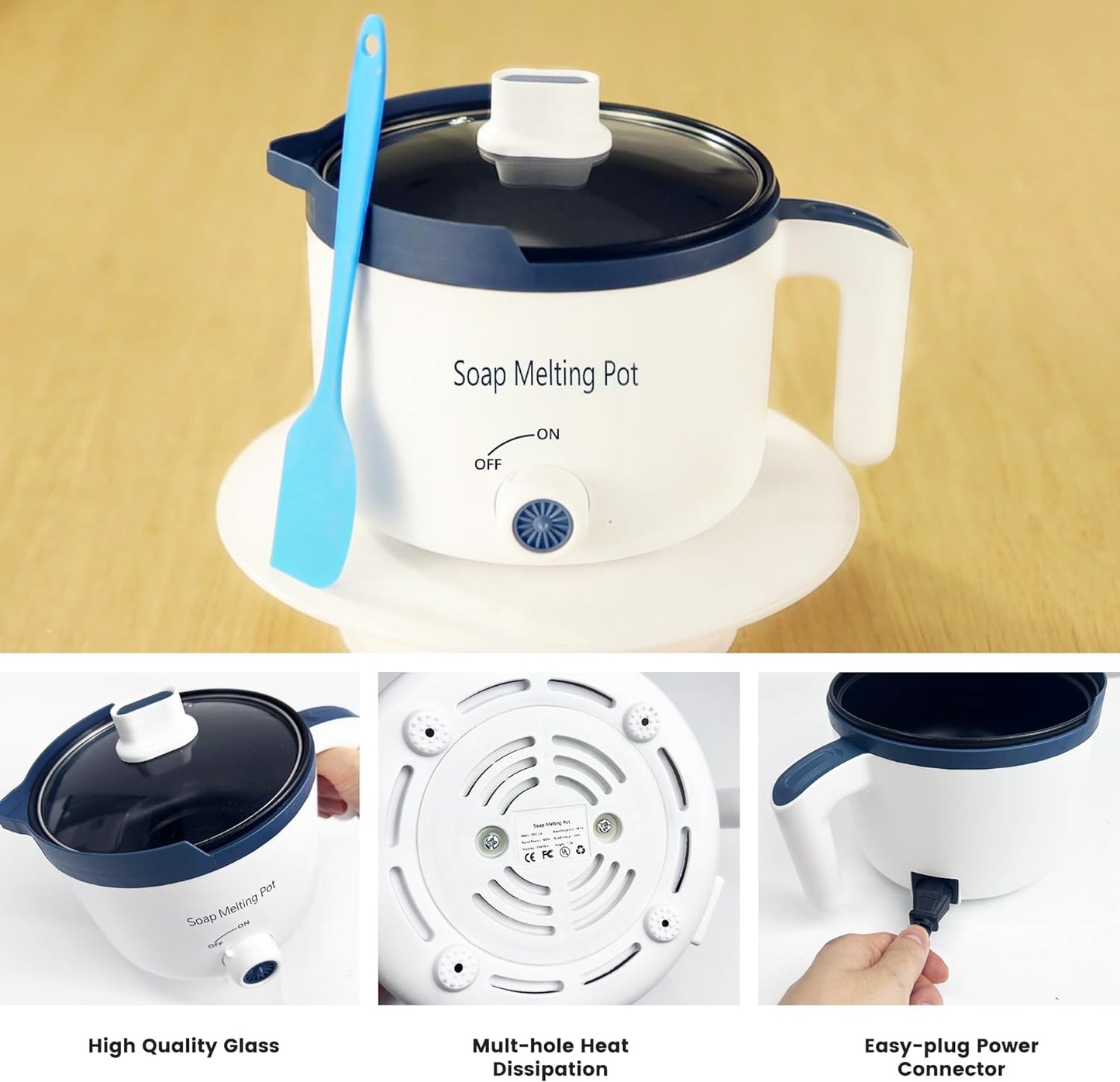 Soap Melter for Soap Making, DIY 1.5L Non-Stick Soap Base Melting Pot, Electronic Soap Base Melt and Pour for Adults and Beginners Crafts