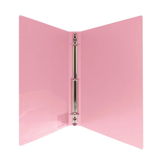 1" Poly 3-Ring Binder with Pocket, Assorted Pastel Colors, 1 Count