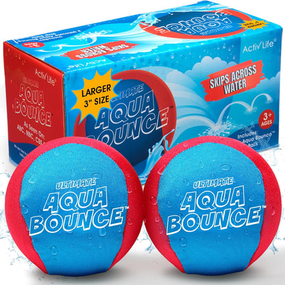 the Ultimate Larger 3” Size Skip Balls - Water Bouncing Ball, Beach Toys for Friends & Family, Pool Toys and Beach Must Have, Two Pack