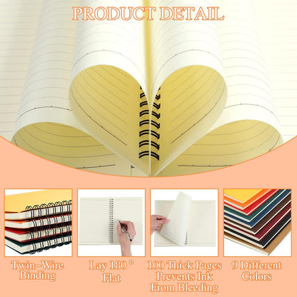 Spiral Notebook Bulk A5 College Ruled Journals Notebooks Lined 8.3 X 5.5 Inch Note Books Composition Writing Thick Paper Notebook for Office Business School Gifts Supplies(Multi Color, 36 Pcs)