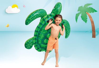 Lil' Sea Turtle Inflatable Pool Float: Animal Pool Toy for Kids – 2 Heavy-Duty Handles – 88Lb Weight Capacity – 59" X 50" – for Ages 3+