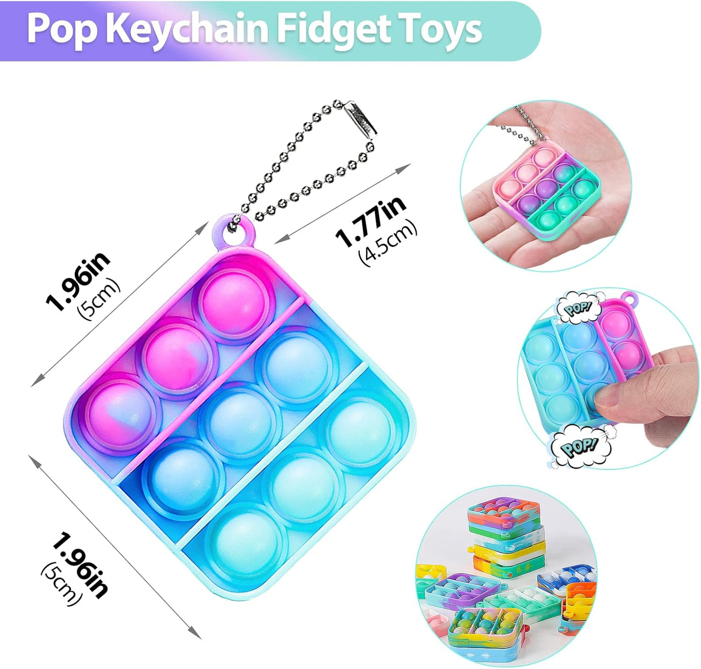 Pop Fidget Toys Bulk Its Valentines Day Gifts for Kids Valentines Party Favors for Kids Toys 30 PCS Mini Pop Heart Keychain It Fidget Toy Pack Fidgets for Classroom Prizes Birthday Goodie Bag Stuffers