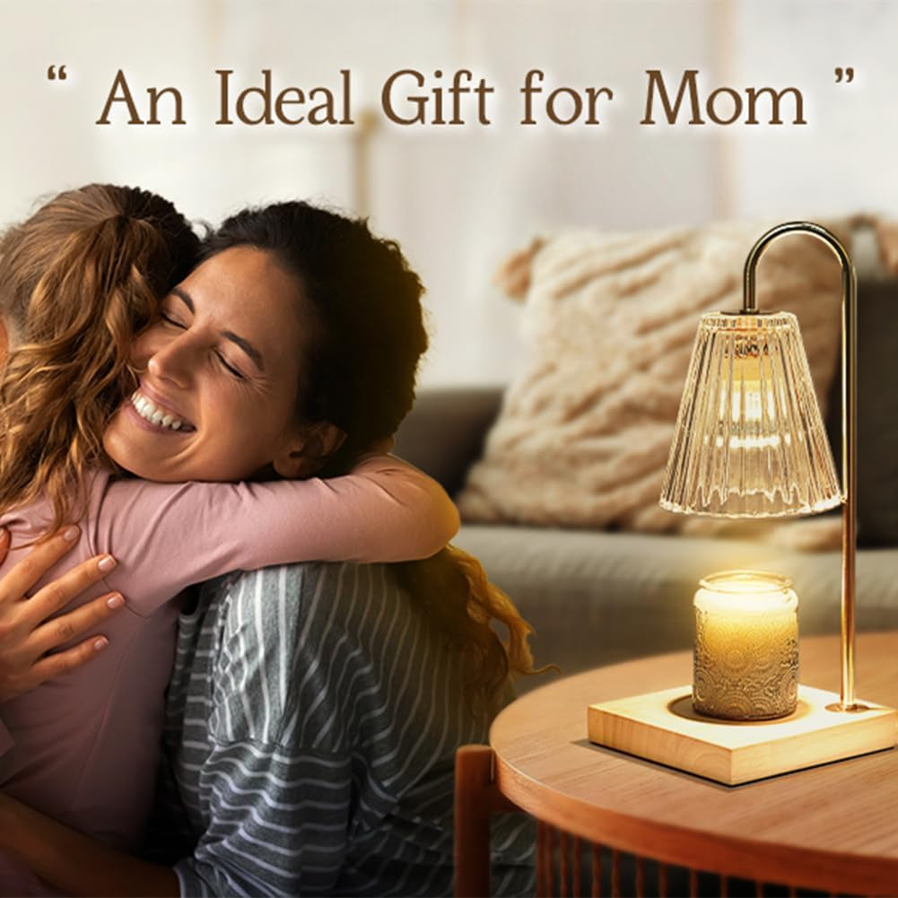 Candle Warmer Lamp with Timer, Candle Wax Warmer Flower Lamp, Dimmable Desk Lamp for Bedroom, Mothers Day Gifts for Mom, Home Fragrance Accessories for Dorm Room House Warming Gifts New Home