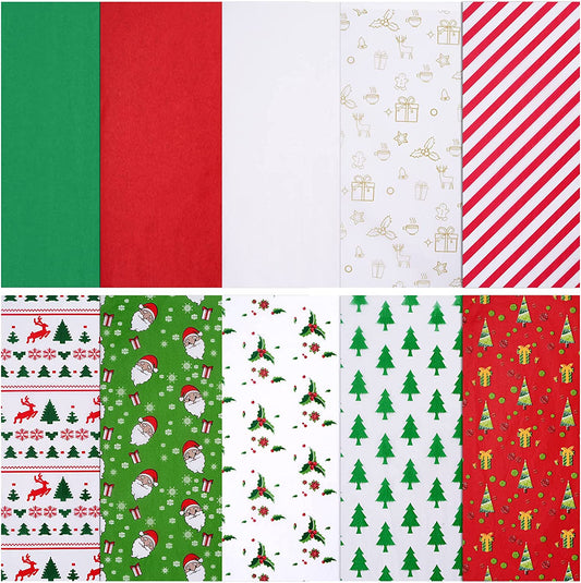 100 Sheets Tissue Paper, 19.7" X 13.8" Christmas Tissue Paper for Gift Bags, Xmas Tissue Paper for Gift Wrapping and DIY Gift Bags, Christmas Presents, Holiday Crafts (100)