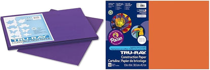 Pacon Construction Paper 76 Lbs. 12 X 18 Purple 50 Sheets & ® Construction Paper 12 X 18 Orange 50 Sheets