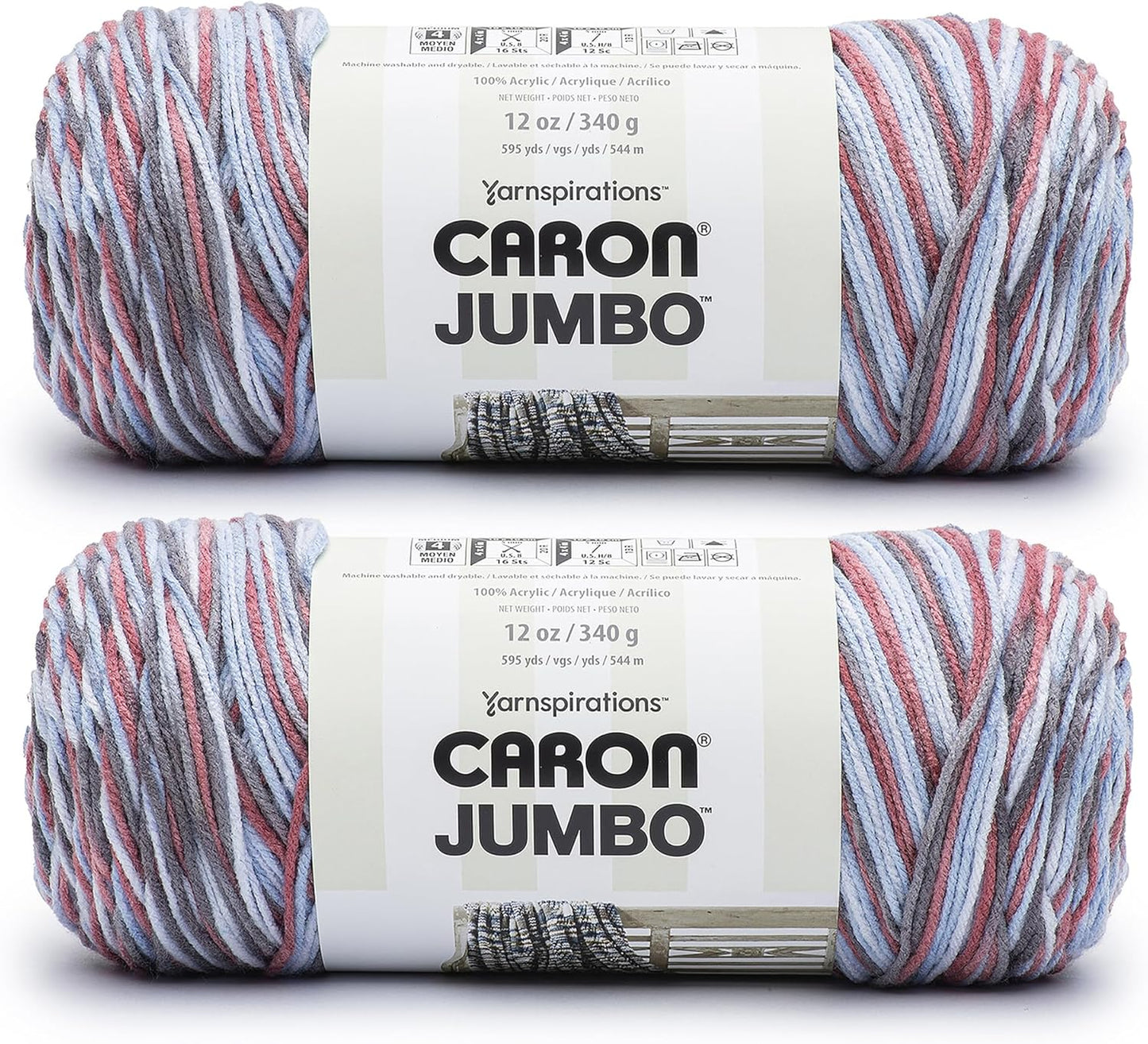 One Pound White Yarn - 2 Pack of 454G/16Oz - Acrylic - 4 Medium (Worsted) - 812 Yards - Knitting/Crochet