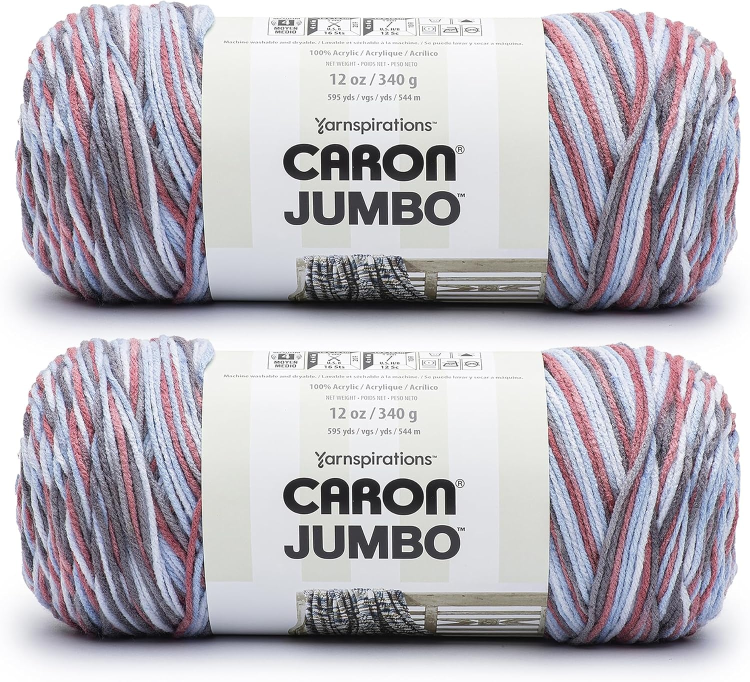 One Pound White Yarn - 2 Pack of 454G/16Oz - Acrylic - 4 Medium (Worsted) - 812 Yards - Knitting/Crochet