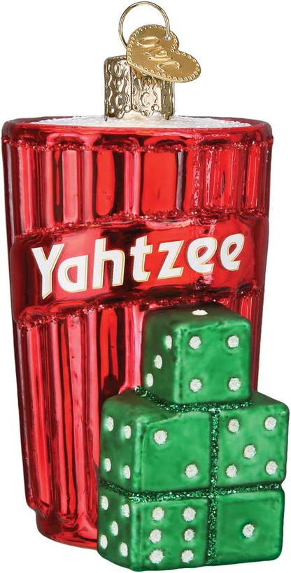 Yahtzee Glass Blown Ornament for Christmas Tree