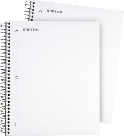 Office Durable Spiral Notebooks, 3 Subject (Ateal, Purple, White, College Ruled 3Pk)