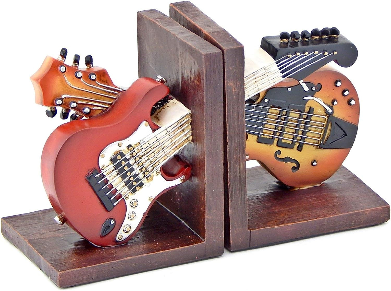 26249 Bookends Vintage Guitar Music Lovers Books Ends Holder Gifts 6 Inch