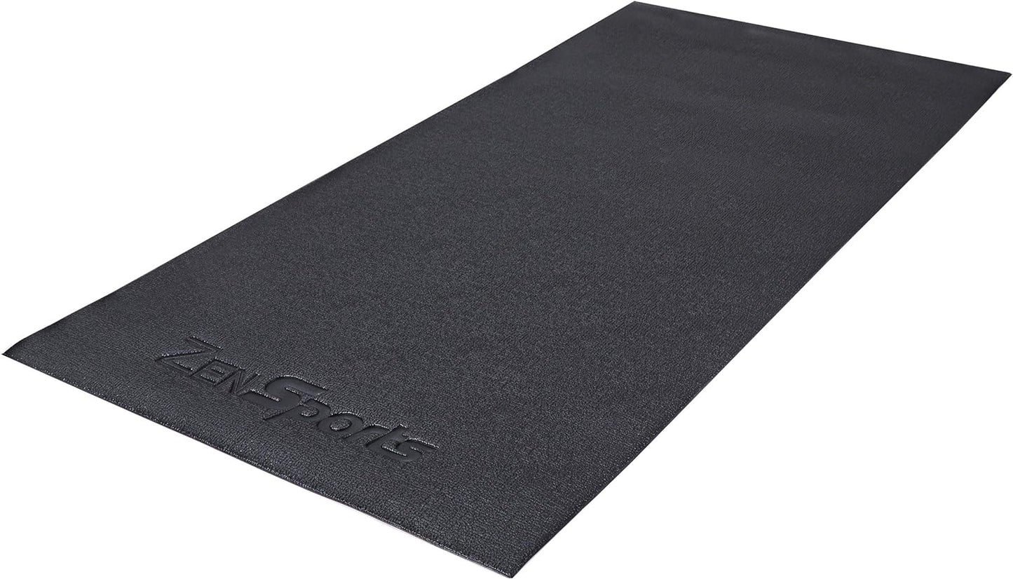 Exercise Equipment Mat Treadmill Mat 8X3 Ft Floor Mat High Density Fitness Gym Mat for Indoor Bike Cycling Mat,Jump Rope Mat,Elliptical Mat,Hard Floor Carpet Protection Black